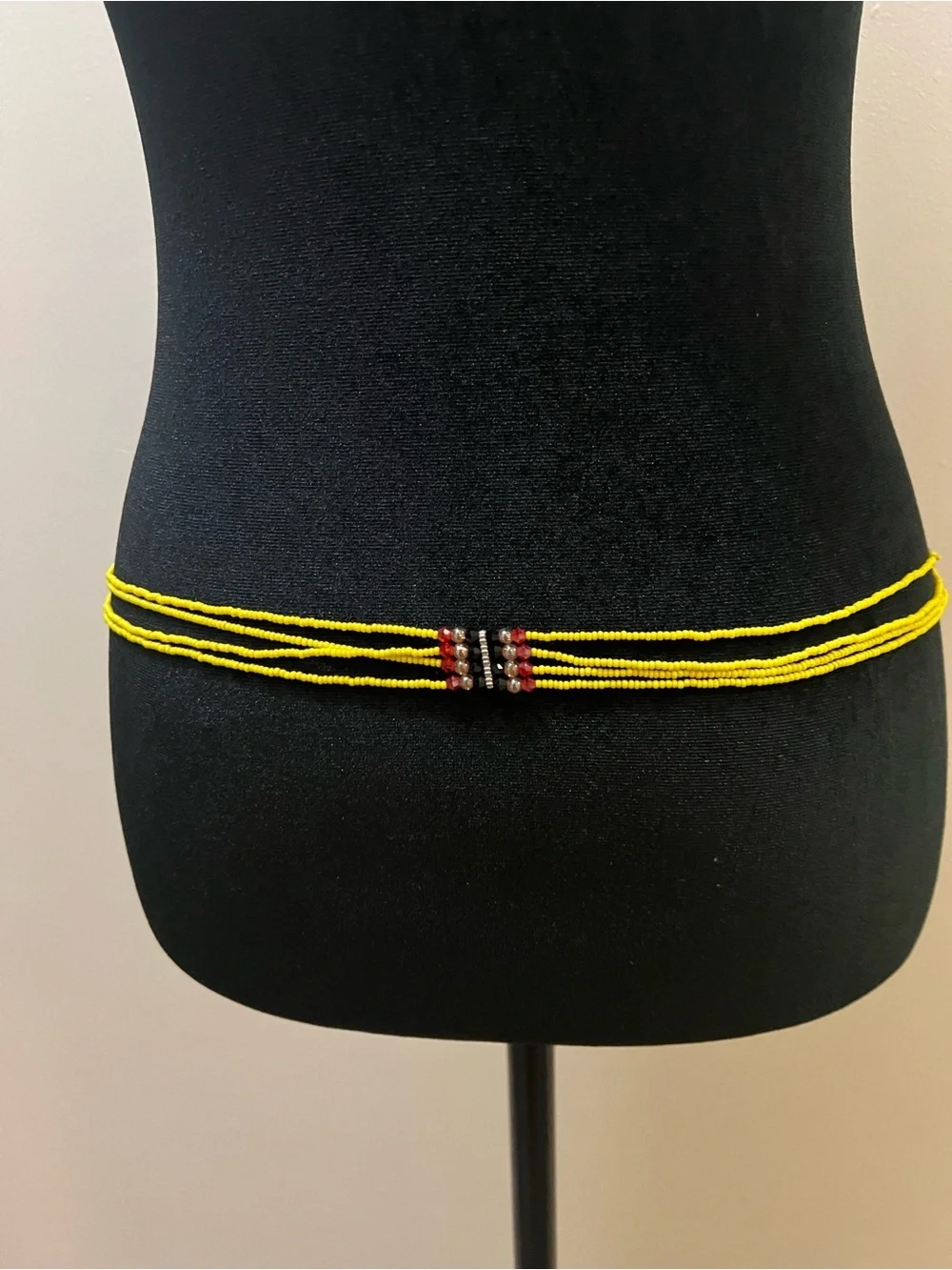 Handmade 4-Layer Beaded Waist Chain Belt – Boho African Body Jewelry (16 Inch)